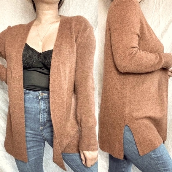 Madewell Tan Merino Alpaca Wool Blend Longline Cardi Cardigan Sweater - Picture 9 of 12